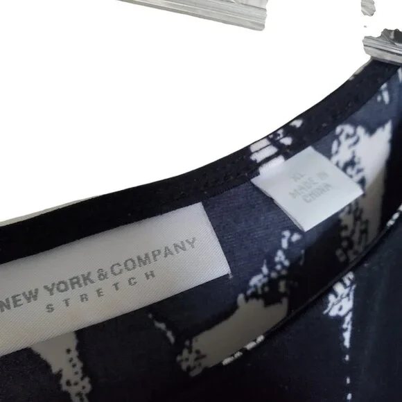 New York & Co. Silky Feel Black White XL Dress - Picture 12 of 13